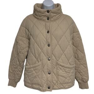 Wild Fable Button Down Quilted Puffy Jacket Womens Size M